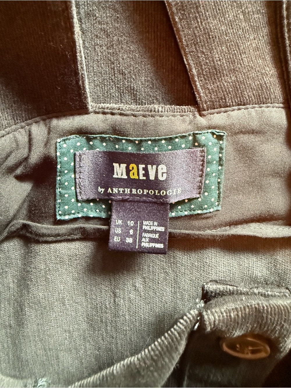 Maeve by Anthropologie - Green Button-Front Suspender Skirt - Picture 7 of 8